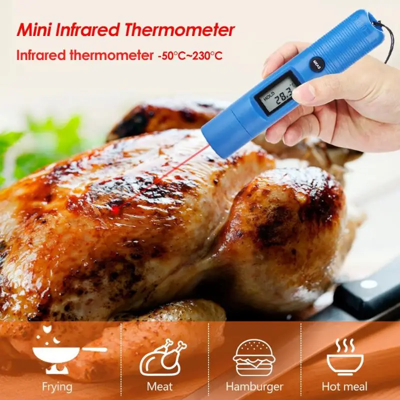 

DT8230 Digital LCD Mini Infrared Thermometer Temperature Meter Testers Pen Food BBQ Household Cooking Thermometer -50~230 Degree