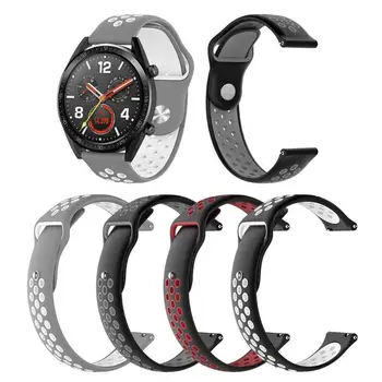 

Double Color Silicone Porous Breathable Watchband Bracelet Wrist Strap Belt for Huawei Watch GT Honor Magic High Quality Strip
