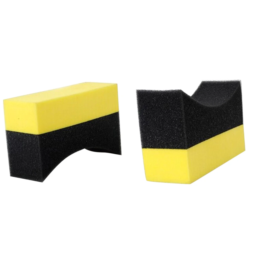 

2pcs Car Tire Waxing Polishing Sponge Brush Wheel Cleaning Foam Sponge Pad