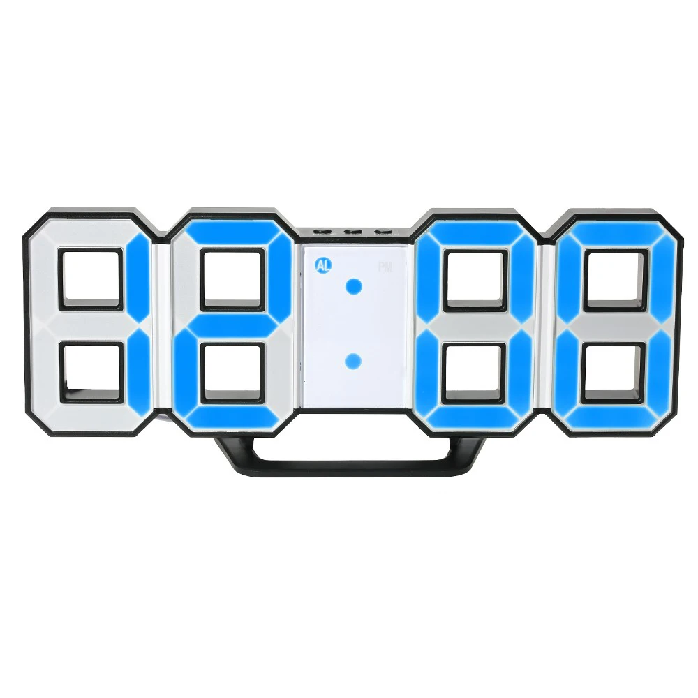 

3D LED Digital Alarm Clock Decor Wall Clock 12/24 Hours Time Display Led Table Clock with Snozze Function