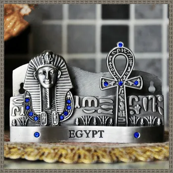 

Ancient Egypt Business Card Holder Desktops Mini Office Table Decoration Metal Figurine