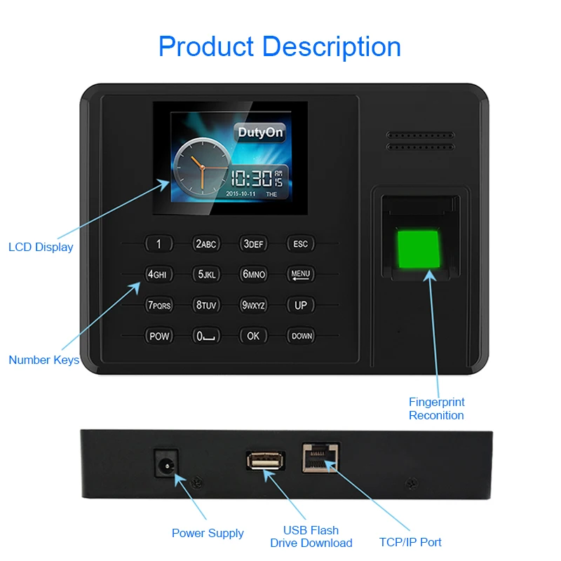 OULET отпечаток пальца время посещаемости TCPIP USB Время диктофон работник устройство