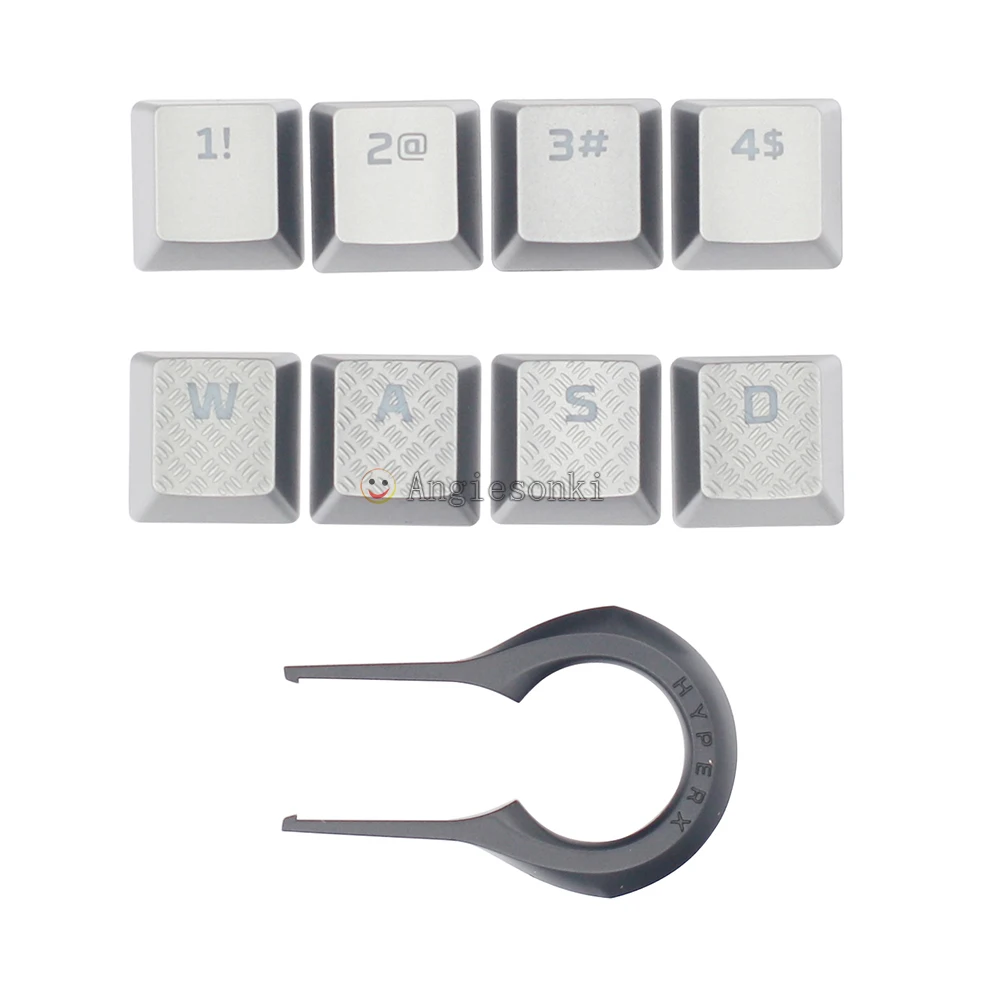 

Silver Color Keycaps for Razer Gaming Mechanical Keyboard 1234/WASD Keys Light Through Back Lit Cherry MX Compatible