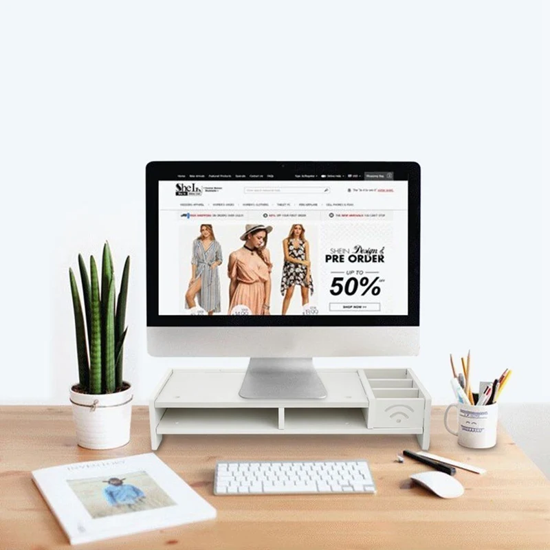 Продажа Деревянная полка, многофункциональная настольная подставка для монитора, компьютерный экран, стояк для ноутбука, крепкая подставка для ноу...