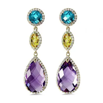 

Fashion Diamond Crystal Drop Earring Classic Round Fine Jewelry Party Earring for Women Christmas Deals Bijoux En Argent Earring