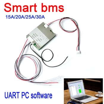 

DYKB smart 4S 12V 14.8V Li-ion LifePO4 BMS Lithium battery protection Board 15A 20A 25A 30A UART software PC monitor BMS System