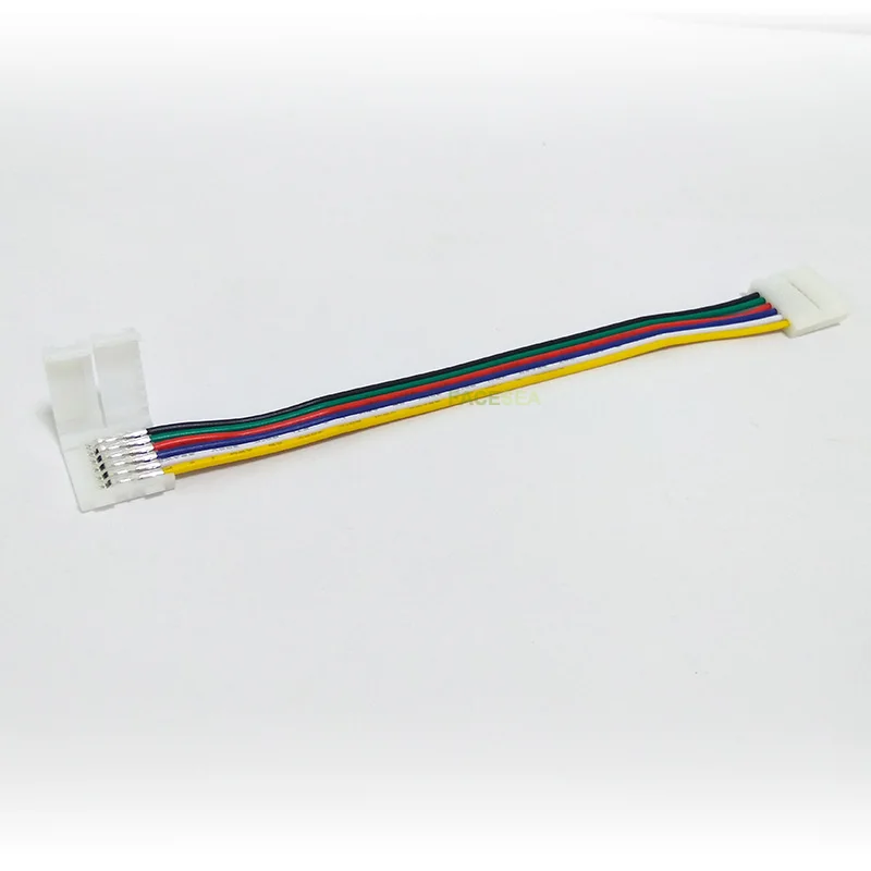 100 шт. 6 pin RGB CCT Светодиодная лента Разъем 12 мм ширина RGBWW Solderless адаптер для +