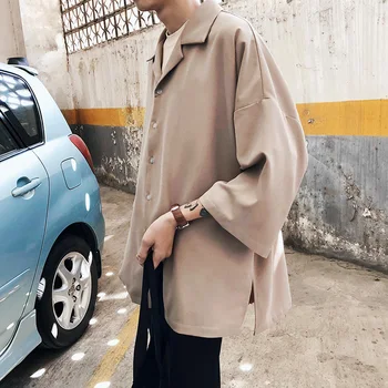 

Summer New Dress Shirt Men's Fashion Solid Color Business Casual Shirt Man Streetwear Trend Wild Loose Short-sleeved Shirt Men