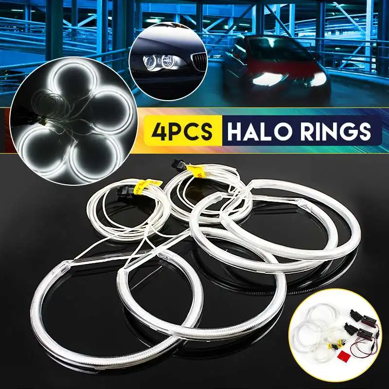 Billig 2019 heißer Verkauf 4 stücke 130mm CCFL Angel Eyes Halo Ringe Lichter Xenon LED Weiß Scheinwerfer Lampen Engel Auge für BMW E36 E39 E46
