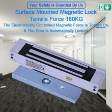 Eseye Elétrica Lock12V Lock180kg 350LB Única Força Magnético Da Porta Elétrica Fechadura da porta de Controle de Acesso Porta Elétrica Bloqueio Invisível