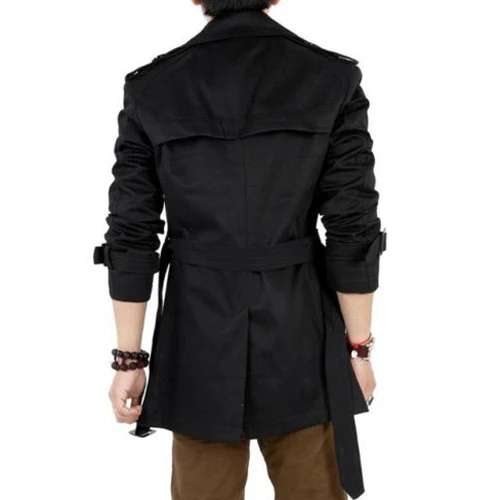 Autumn Trench Coat Men Double Breasted Trench Coat Men Outerwear Casual Men's Jacket Windbreaker Mens