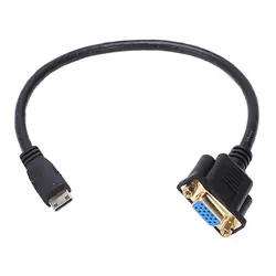 Mini HDMI к VGA M/F разъём кабельный переходник конвертер 0,3 м 1FT