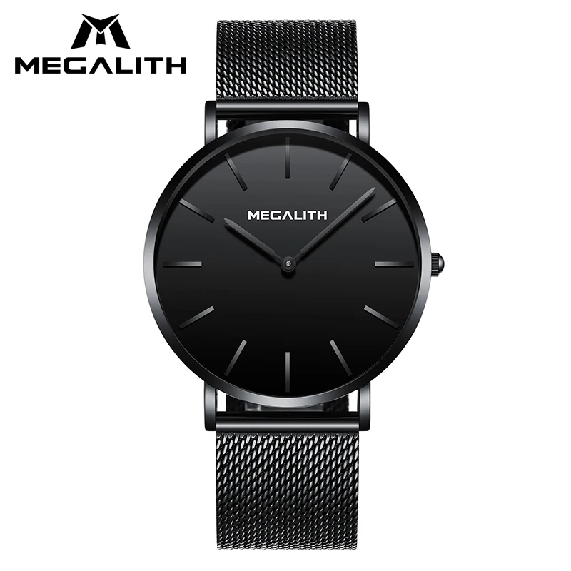 

MEGALITH Casual Simple Design Watches For Mens Waterproof Ultra Thin Mesh Strap Quartz Wrist Watch Male Clock Relogio Masculino