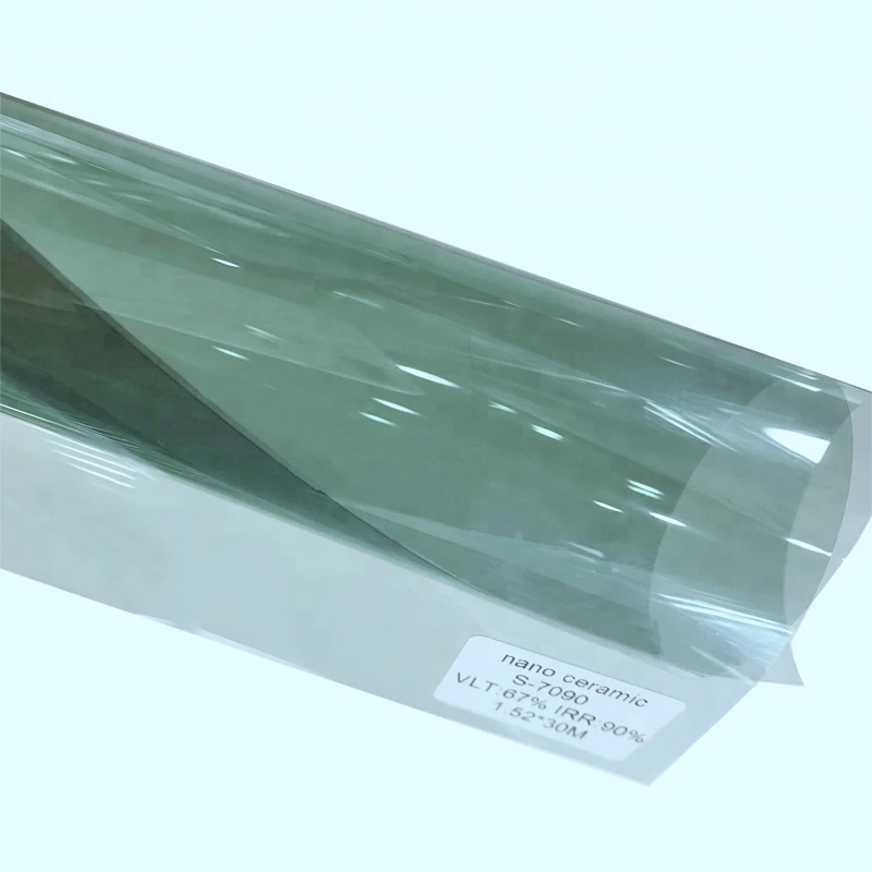 IR90/% VLT70/% Nano Ceramic Green Tint Film Solar Car Window Sticker 50cmX152cm