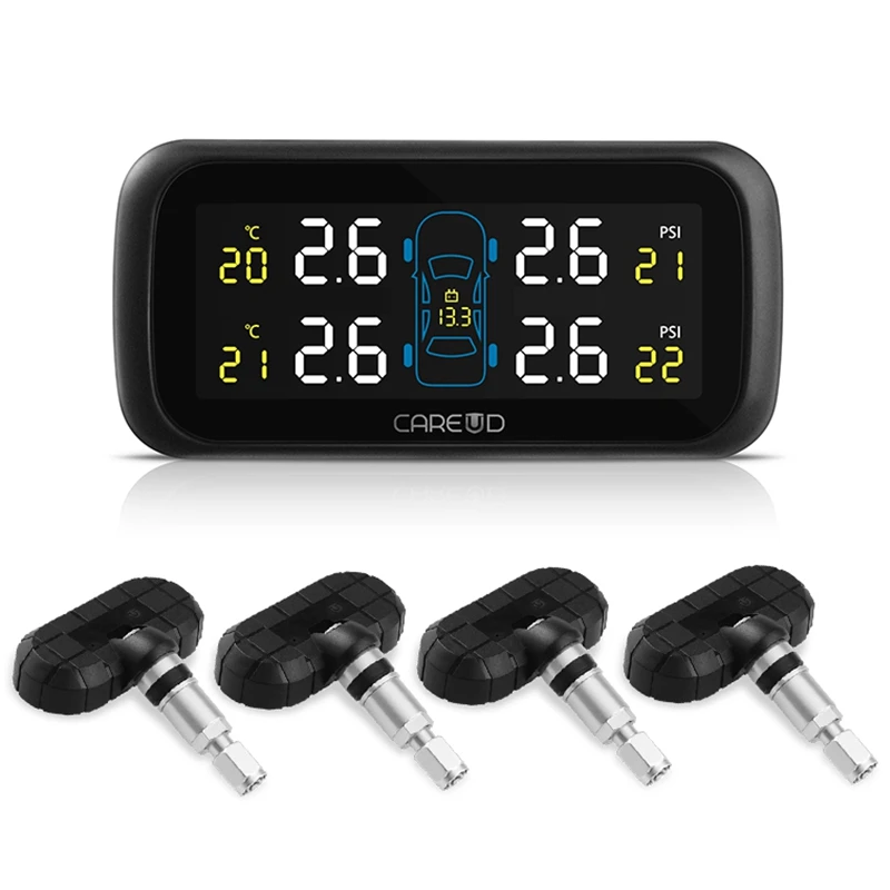 

Careud Auto Tire Pressure Alarm Sensor 4 Built-In Internal Sensors Tire Pressure Monitoring System Tpms Diagnostic Tool