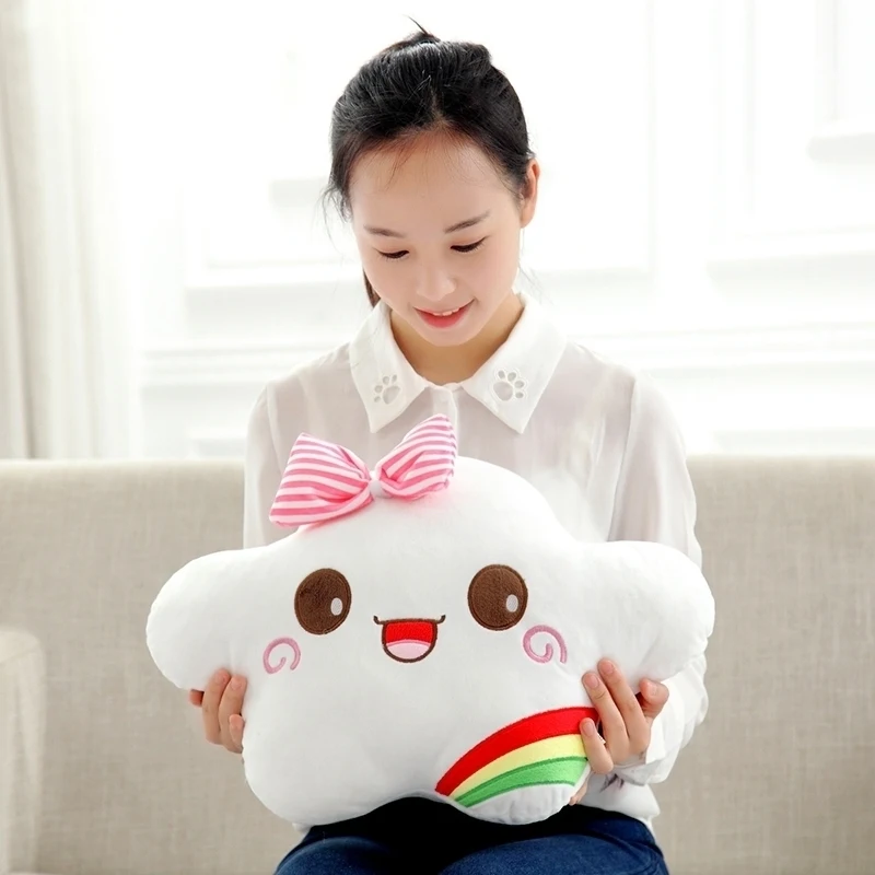 40 см * 30 Kawaii улыбающееся лицо облако плюшевая подушка игрушки мягкие Облако