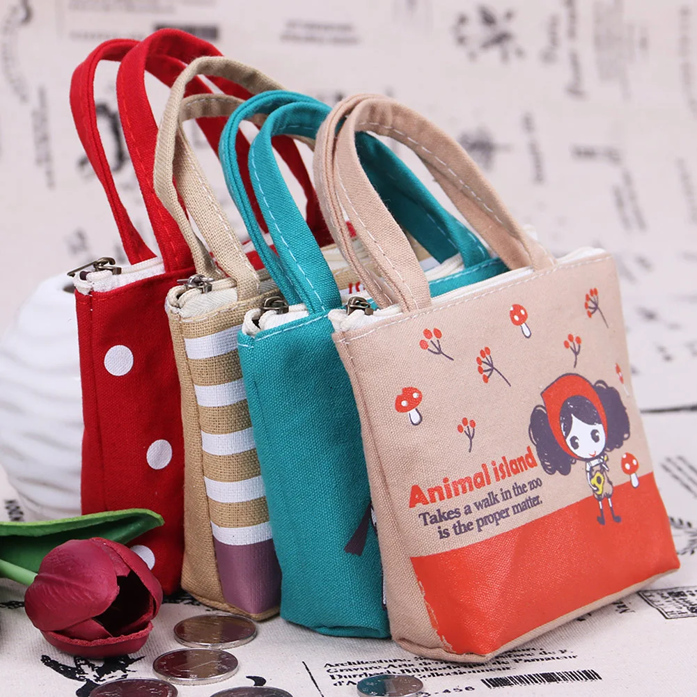 

Cartoon Coin Purse for Women Girl Canvas Wallet Zipper Key Case Bag Card Holder