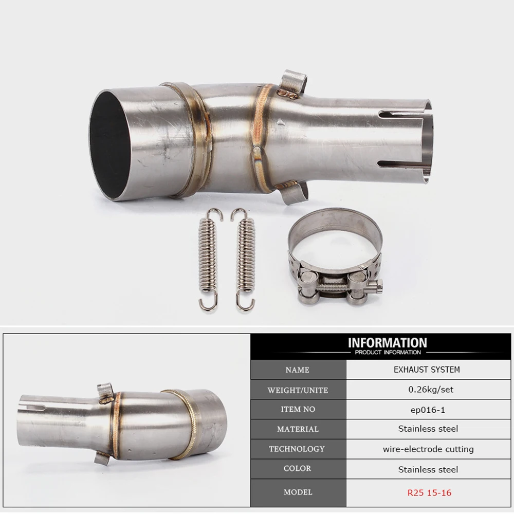 Dirt Bike Racing Motorbike Modified Exhaust Adapter Middle Link Pipe Connection Stainless Steel