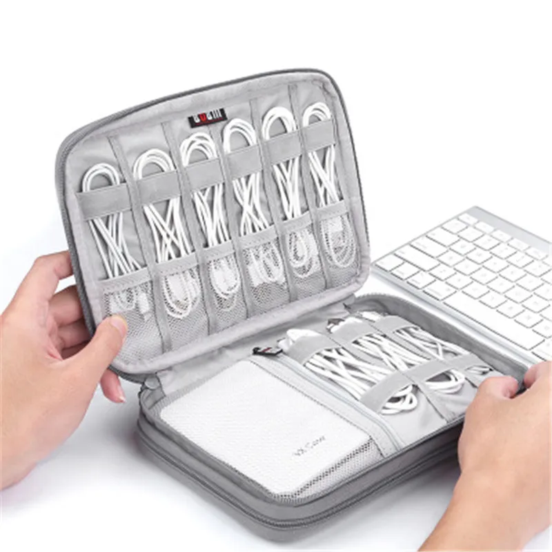 متعددة الوظائف الرقمية حقيبة التخزين سماعة سلك القلم الطاقة البنك HDD المنظم المحمولة فارغة USB كابل بيانات السفر كيت حالة الحقيبة