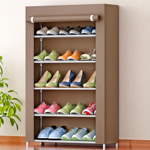 5 Tier Shoe Rack 15 Pairs Shoes Storage Cabinet With Dust 5 Tier Shoe Rack 15 Pairs Shoes Storage Cabinet With Dust Proof Non Woven Fabric Cover Organizer