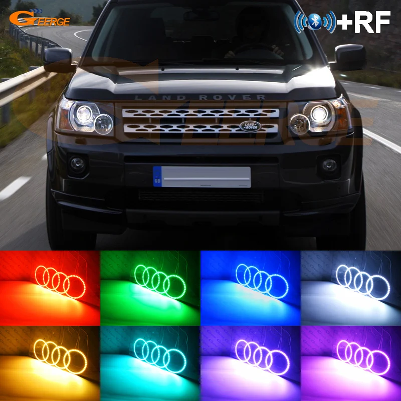 Для LAND ROVER FREELANDER LR2 2007 2008 2009 2010 ксеноновая фара RF Bluetooth контроллер многоцветный RGB комплект светодиодов «глаза ангела»