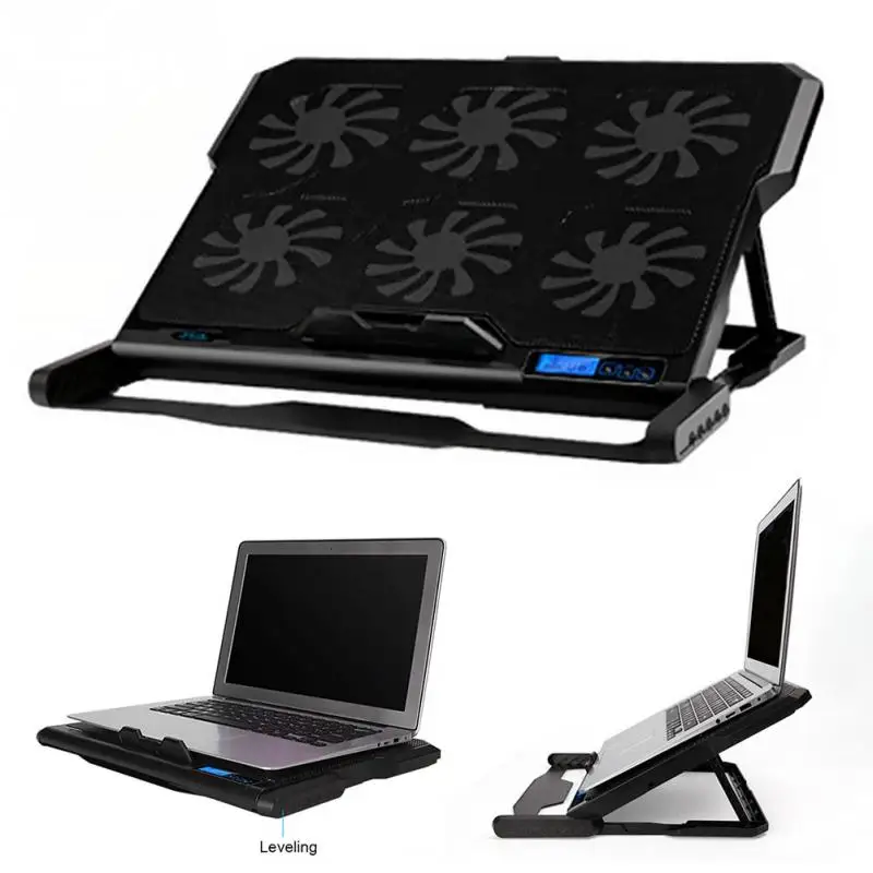 

Laptop Cooler Pad 2 USB Port slide-proof stand Notebook Cooling Fan with light for 15.6 17 18 19 inch Computer stand #2