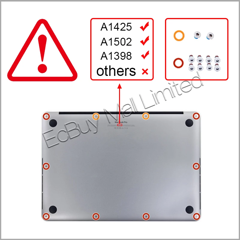 Новый чехол для Macbook Pro Retina A1398 A1425 A1502 винты с задней крышкой (10 шт.) и отвертка|new