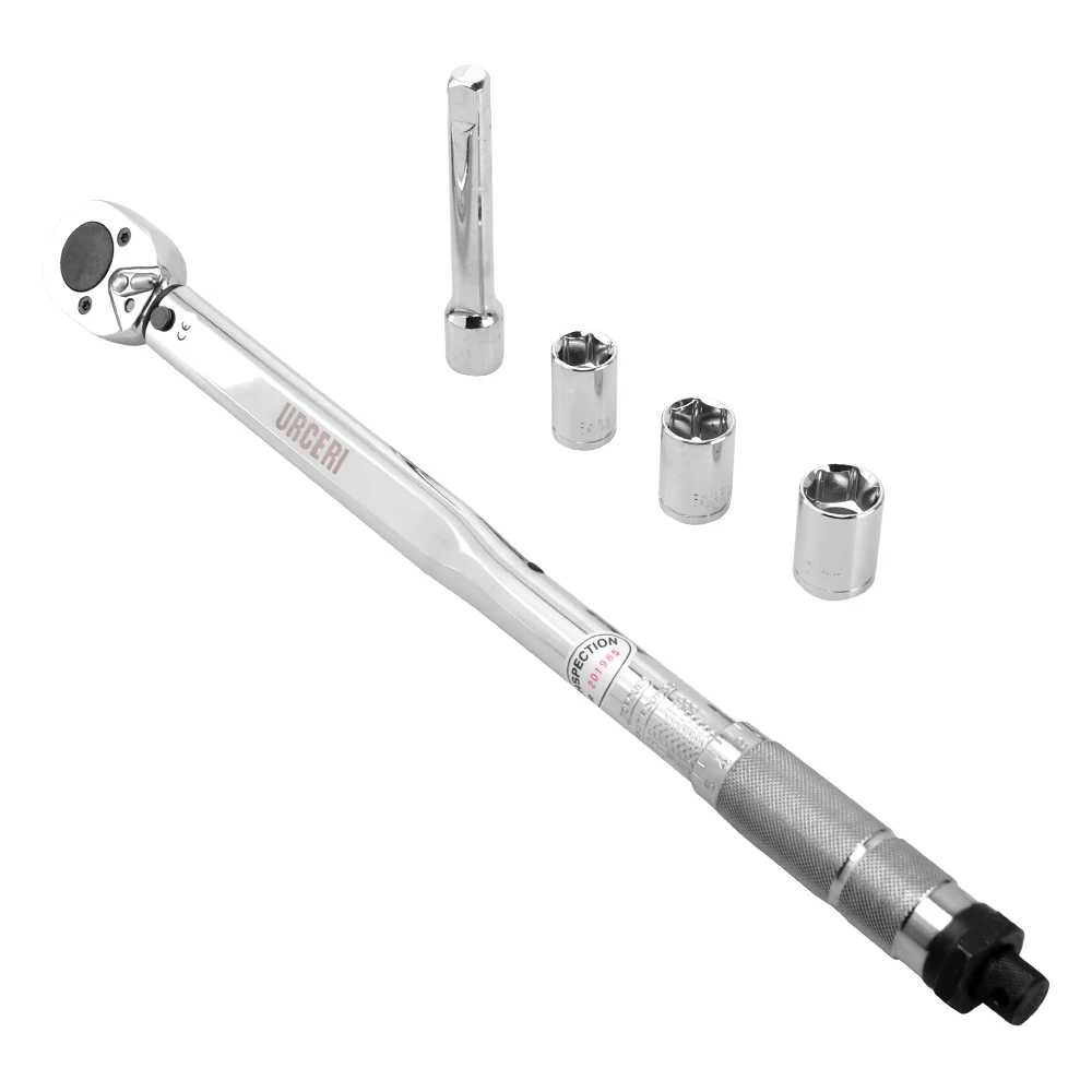 

5pcs 1/2" 28-210Nm Adjustable Comfortable Non-slip Tire Torque Wrench Repair Spanner Hand Tool Kit with 3 automotive tire socket