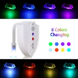 8 цветов светодиодный светильник для туалета RGB IP65 Водонепроницаемый Ночник светильник с датчиком УФ бактерицидной стерилизации