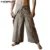 INCERUN тайские штаны для рыбалки, мужские винтажные женские штаны для йоги, одноцветные свободные широкие массажные штаны, Мужские штаны 2019 5XL - изображение