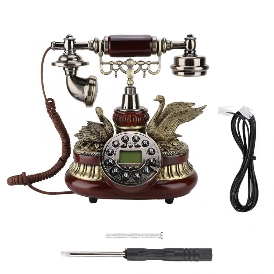 Telefono inalambrico خمر الرجعية الهاتف الطلب الروتاري العتيقة الثابت FSK/DTMF مكتب المنزل السيارات IP الهاتف المحمولة