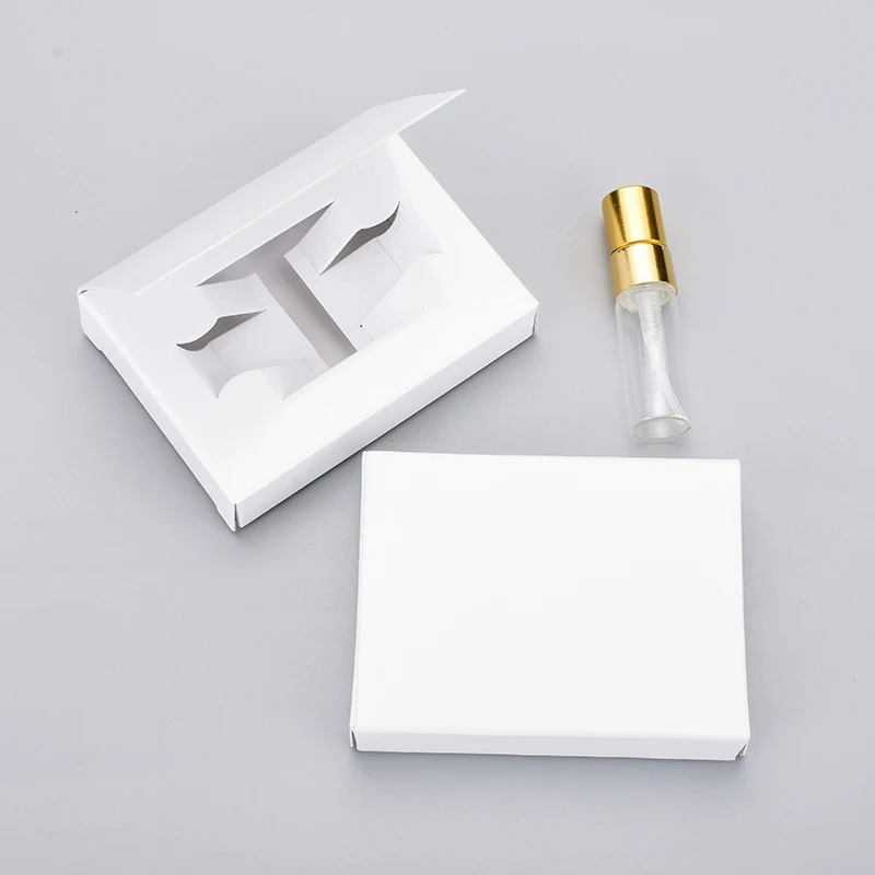100 шт 3 мл Регулируемый бумажный ящик и стеклянный флакон для духов с распылителем и пустая парфюмерная упаковка DHL