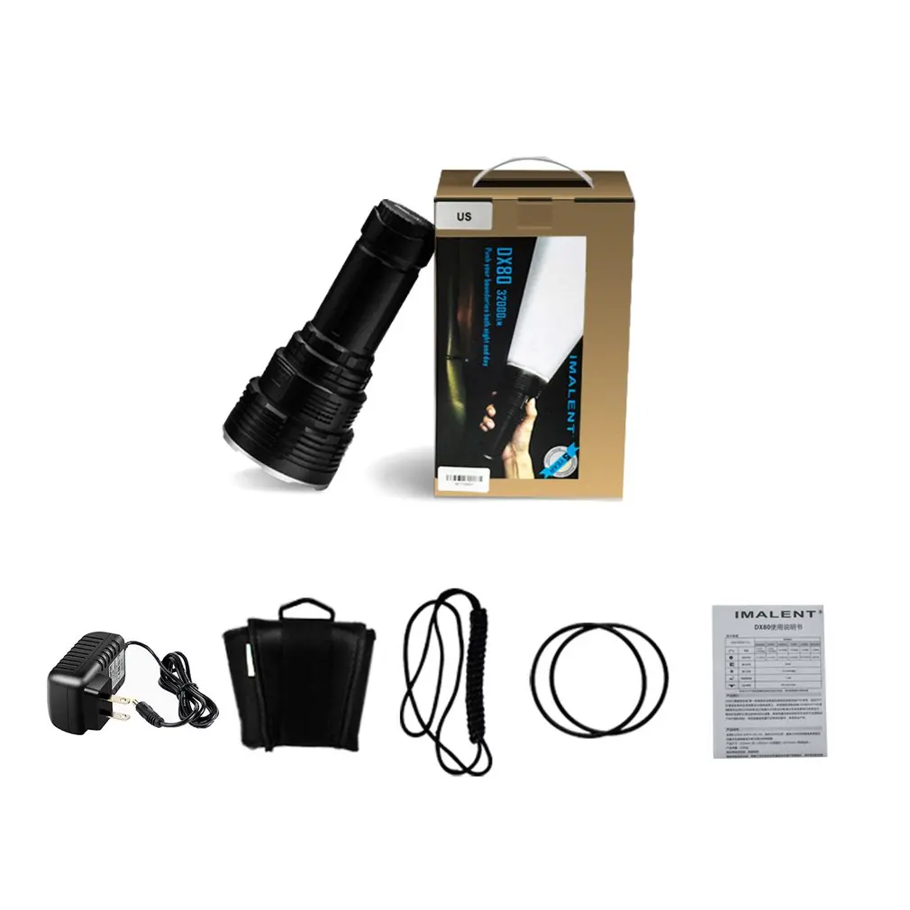 

Smart outdoor glare long-range rechargeable flashlight