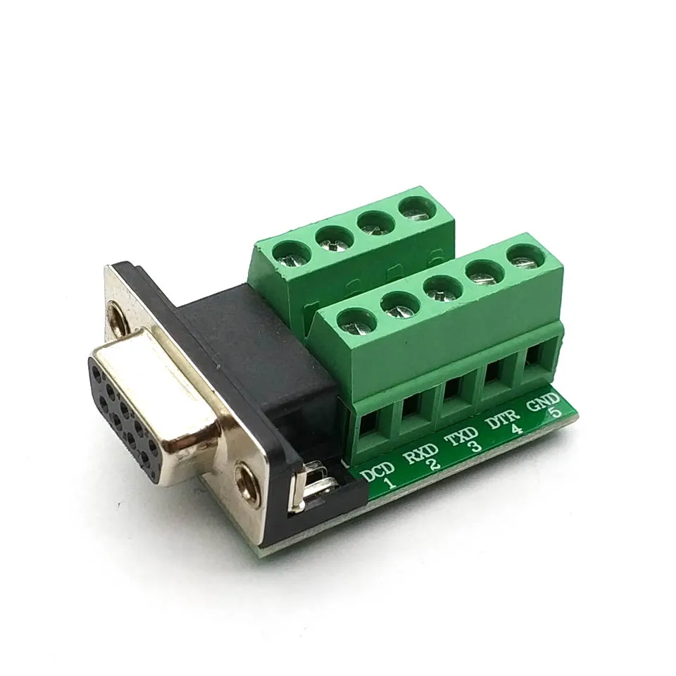 

DB9 Male Female Adapter Signals Terminal Module RS232 Serial To Terminal DB9 Connector