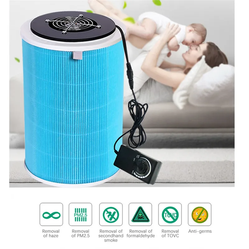 

Portable Mini Air Purifier Adjustable Speed Motor Remove Formaldehyde Smoke Dust Purification Odor PM2.5 For Home Office