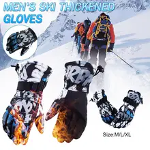 Зимние лыжные перчатки для взрослых мужчин ветрозащитный Водонепроницаемый Открытый Альпинизм Езда морозостойкие утолщенные теплые варежки