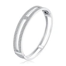 

Sexy Mom Bracelets Bangles Silver 925 Round Women Zircon Jewelry