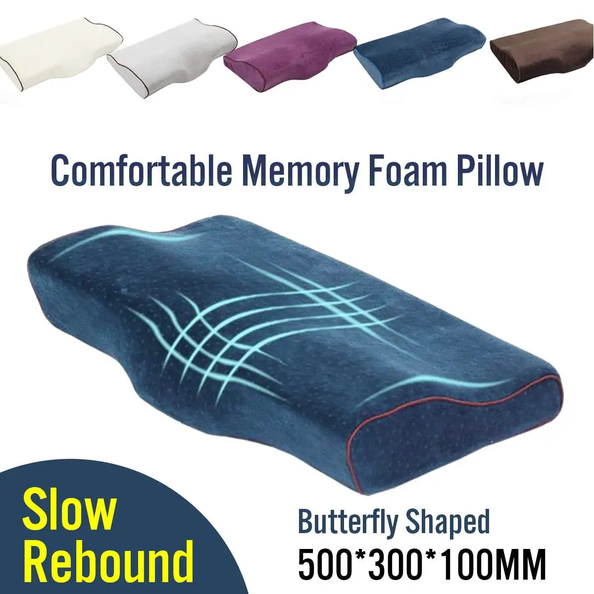 

Cervical Orthopedic Pillows Memory Foam Butterfly Neck Care Rebound Sleeping Pillow Head Neck Support Massager Cervical Health