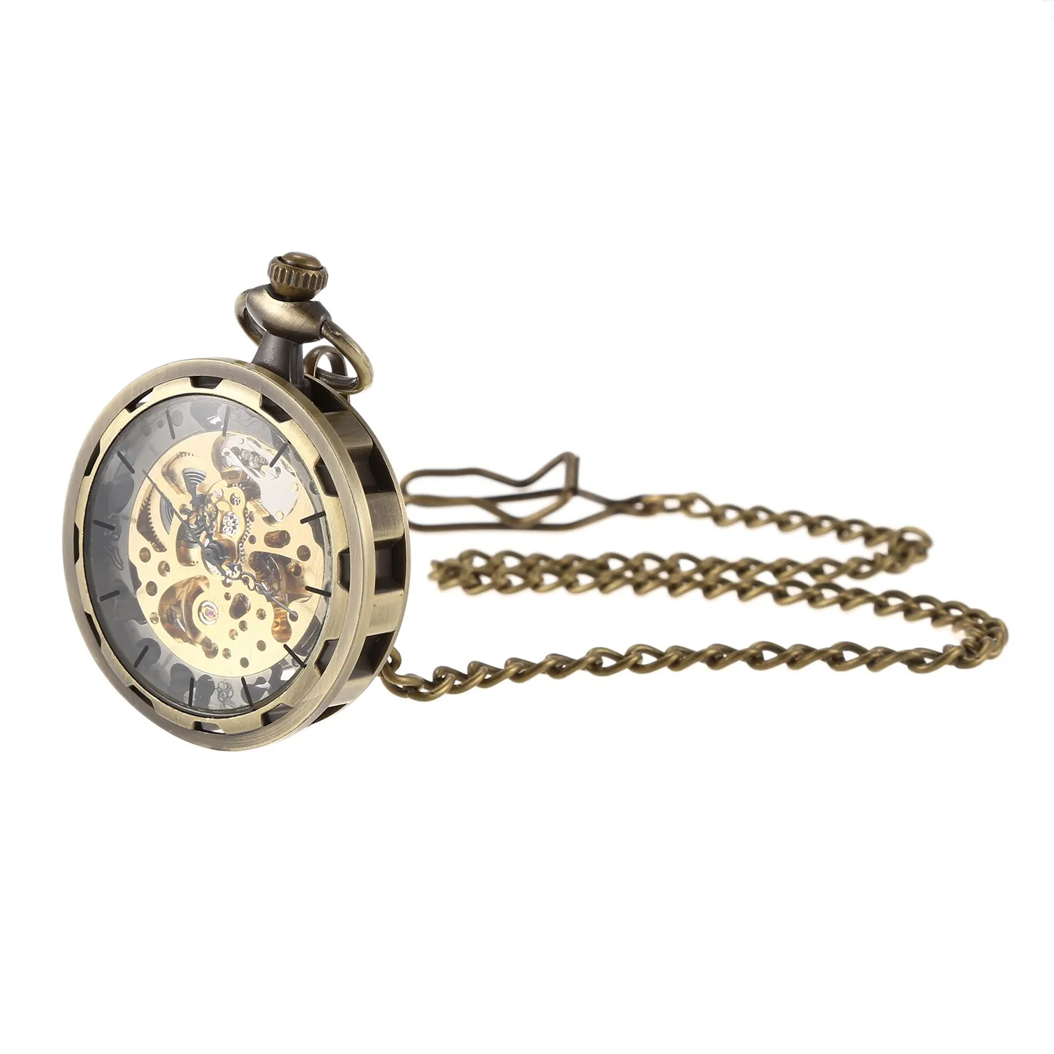 Механические карманные часы стимпанк Ретро Роскошные карманные часы мужские и женские модные карманные часы