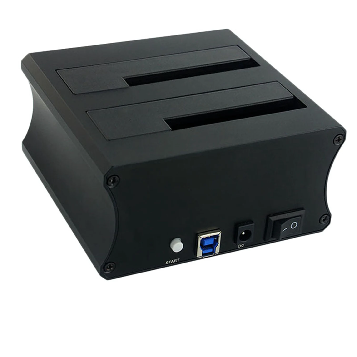  Base de disco duro de aluminio USB3.0 de doble disco para 25 35 pulgadas Hdd/Ssd con función de cop