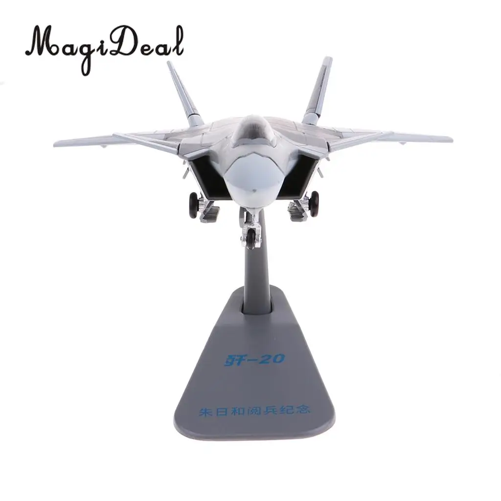 MagiDeal 1:100 Scale Metal China Airforce J-20 X-UFO Fighter Toy Model Airplane Aircrafts with Stand Warplane Ornaments