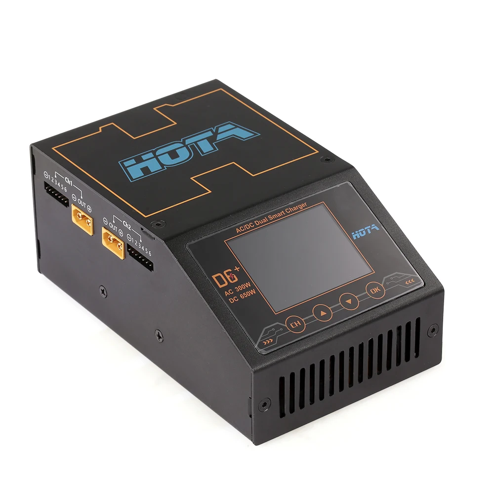 

HOTA D6+AC 300W DC 2X325W 2X15A Dual Channel Smart Battery Charger Discharger Lipo Charger for RC Drone Spare Parts