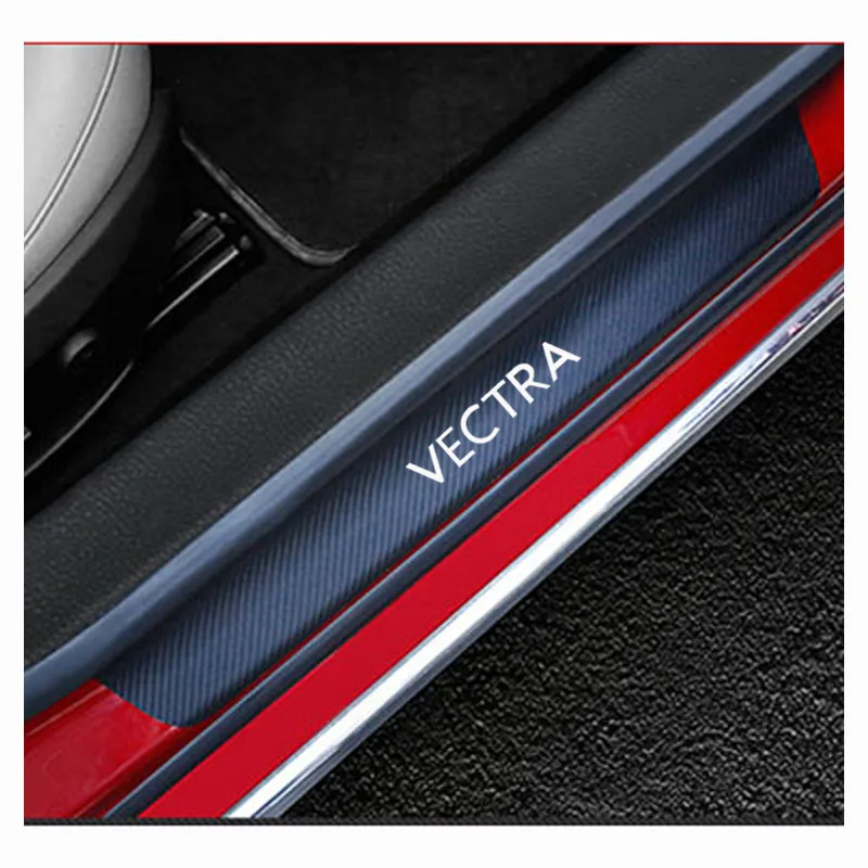 Для Opel Vectra, карбоновое волокно из искусственной кожи, Накладка на порог автомобиля, защита, автомобильные аксессуары