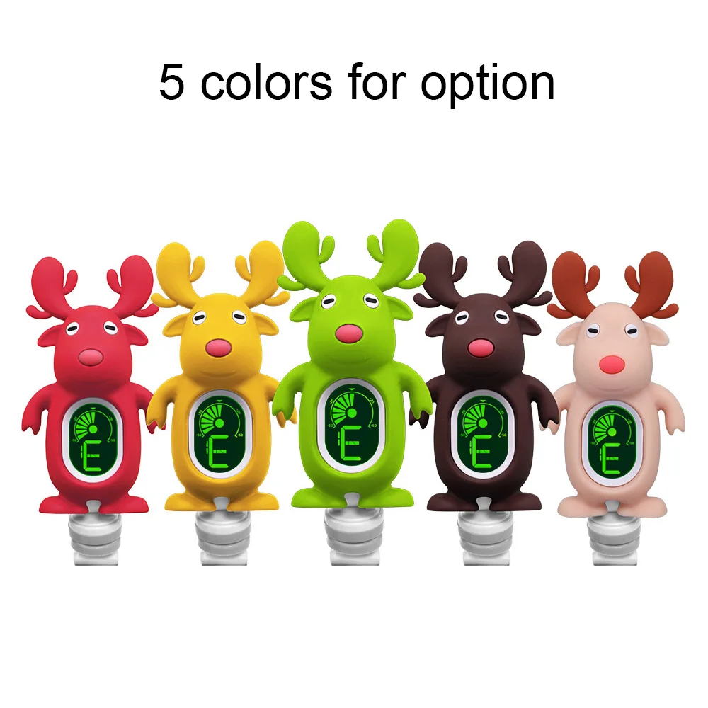Acoustic Guitar Tuner Cute Cartoon High Quality Clip-On LCD Display for Chromatic Bass Ukulele Accessories | Спорт и развлечения