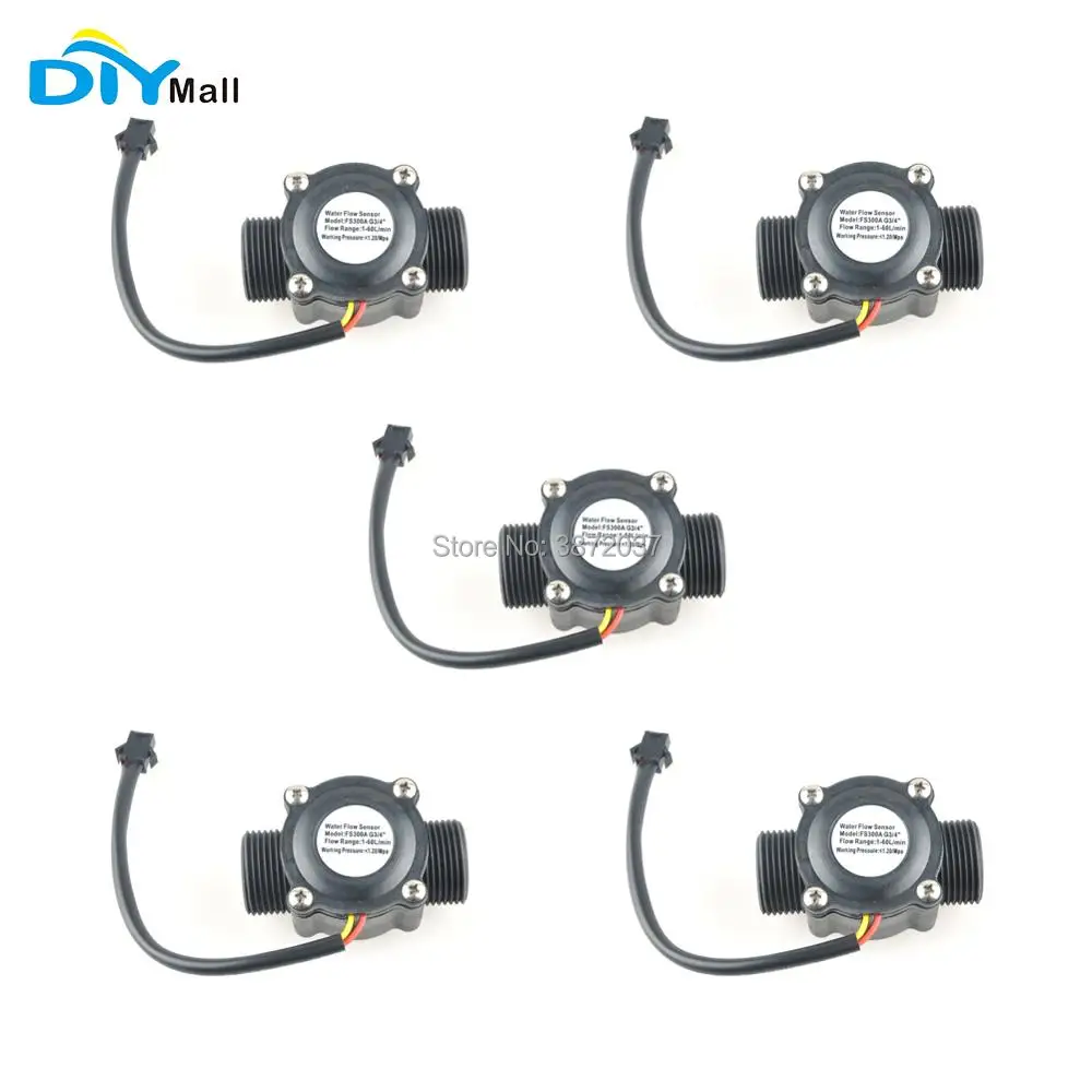 

DIYmall 5pcs/lot G3/4" Water Flow Sensor Switch 3/4 1-60l min