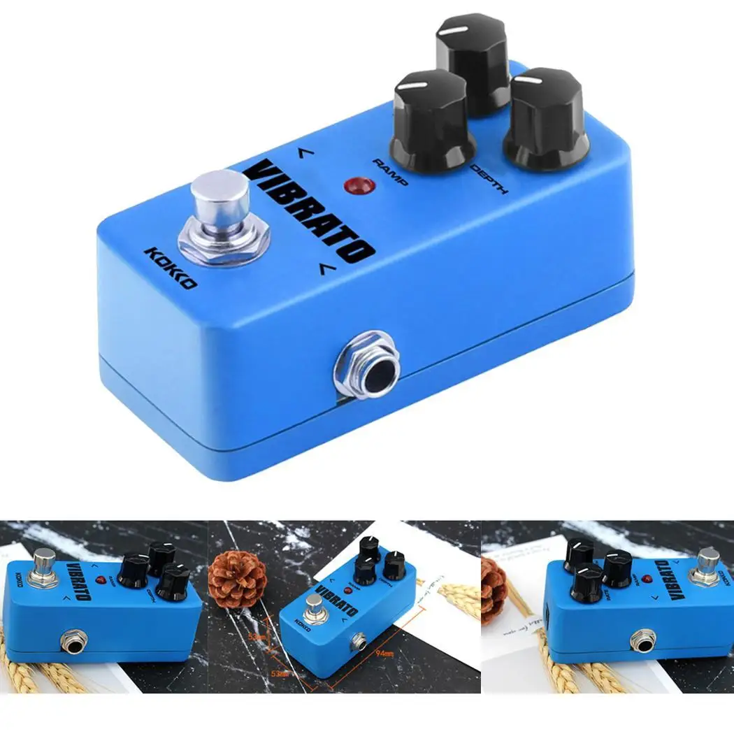 KOKKO FVB2 портативная Мини электрическая гитара Vibrato синий эффект педаль аксессуары