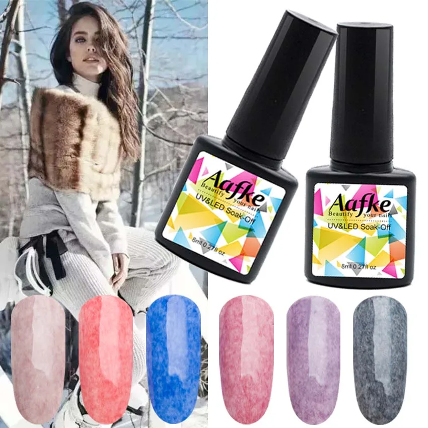 

3D Gel Lacquer Thermal Faux Fur Effect Gel Nail Polish Soak Off Nail Art Varnish UV LED Long-Lasting Nail Glue ZJJ3013