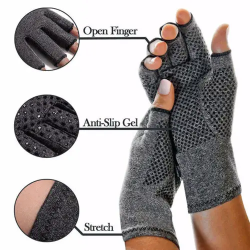

1 Pair Copper Compression Gloves Carpal Tunnel Arthritis Joint Pain Promote Circulation