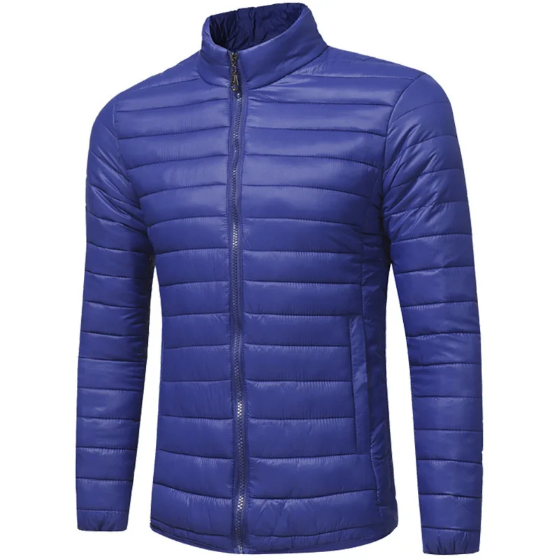 Men's Stand Collar Solid Color Parkas Clothing Men's Youth Autumn And Winter Casual Fashion Large Size Parkas Coat