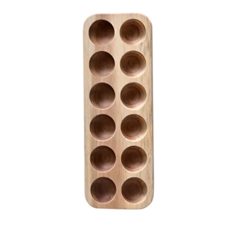 

Japanese Style Wooden Double Row Egg Storage Box Home Organizer Rack Eggs Holder Kitchen Decor Accessories